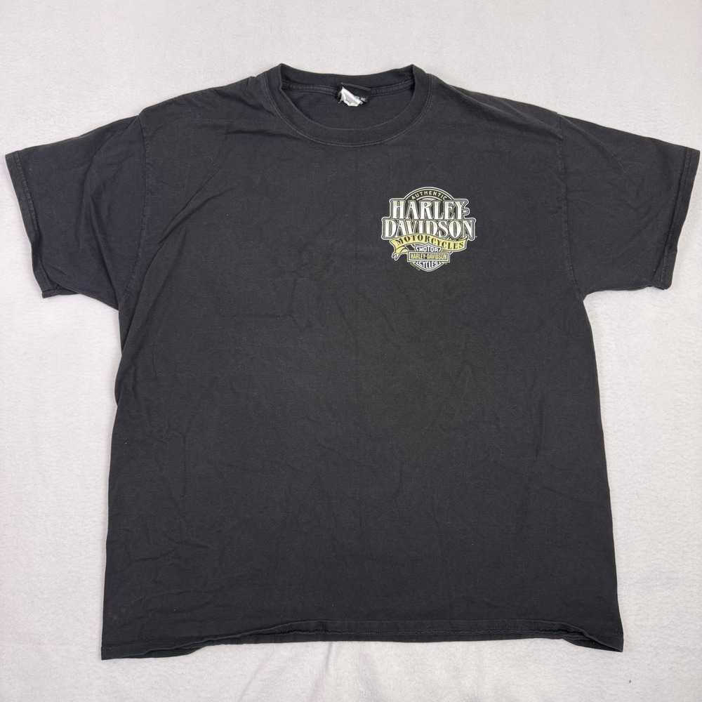 Harley Davidson Shirt Mens XL Black Lake of the Ozarks Osage Beach MO Map Scroll